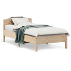 Massief Grenenhout Bedframe met multiplex lattenbodem en uitstekende ondersteuning - Naturel / 75 x 190 cm - Bedden &