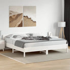 Massief Grenenhout Bedframe met multiplex lattenbodem en uitstekende ondersteuning - Wit / 180 x 200 cm - Bedden &