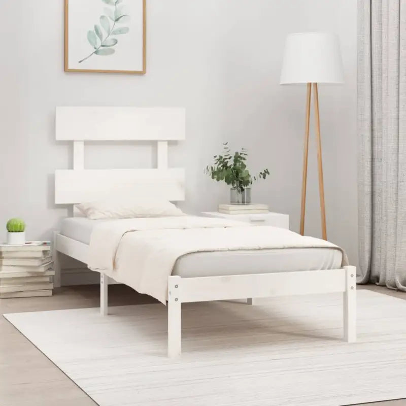 Massief grenenhout bedframe met tijdloos ontwerp voor je slaapkamer - Wit / 90 x 200 cm - Bedden & bedframes