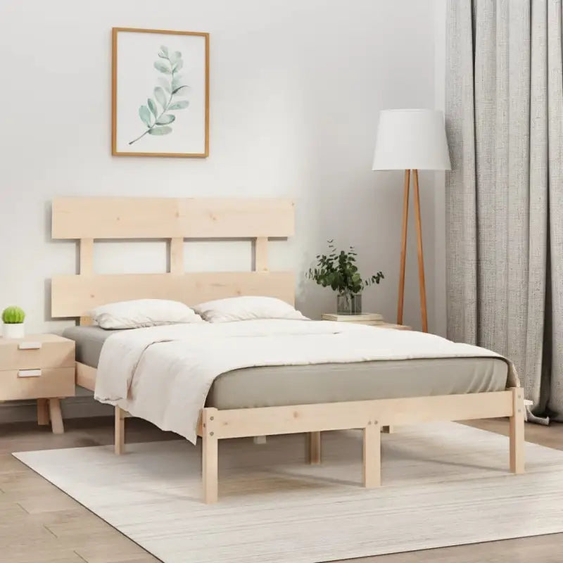 Massief grenenhout bedframe met tijdloos ontwerp voor je slaapkamer - Naturel / 120 x 200 cm - Bedden & bedframes