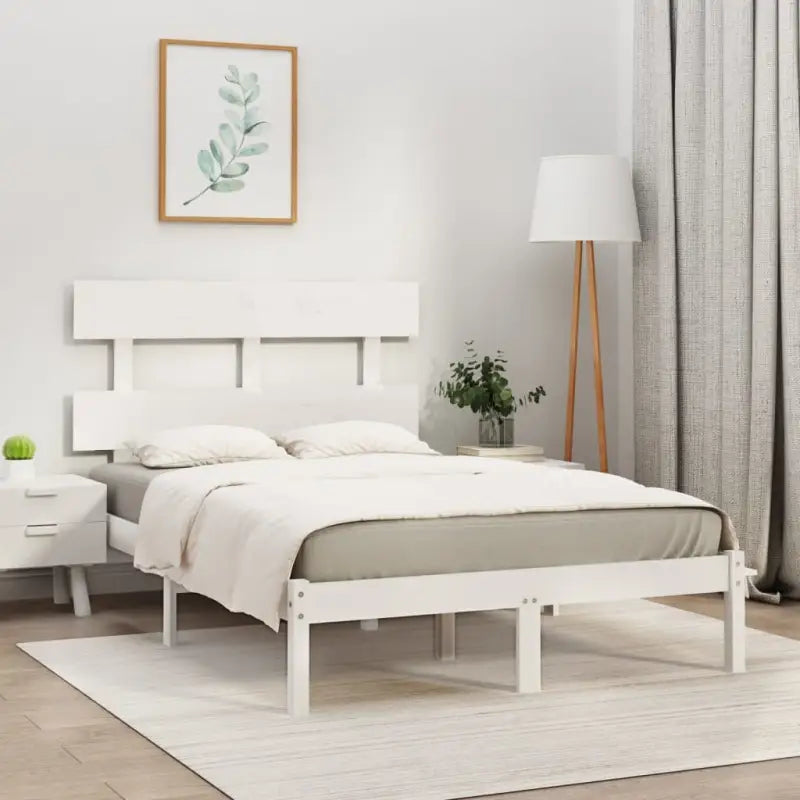 Massief grenenhout bedframe met tijdloos ontwerp voor je slaapkamer - Wit / 120 x 190 cm - Bedden & bedframes
