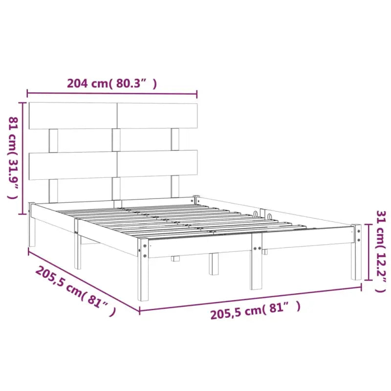 Massief grenenhout bedframe met tijdloos ontwerp voor je slaapkamer - Bedden & bedframes