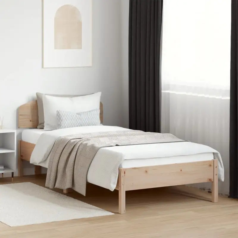 Massief Grenenhout Bedframe met Uitstekende Ondersteuning - Naturel / 90 x 200 cm - Bedden & bedframes