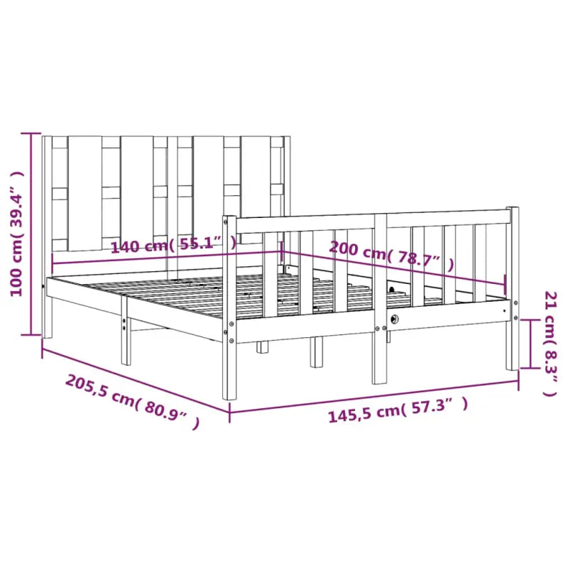 Massief grenenhout bedframe voor een comfortabele en natuurlijke slaapkamer - Bedden & bedframes