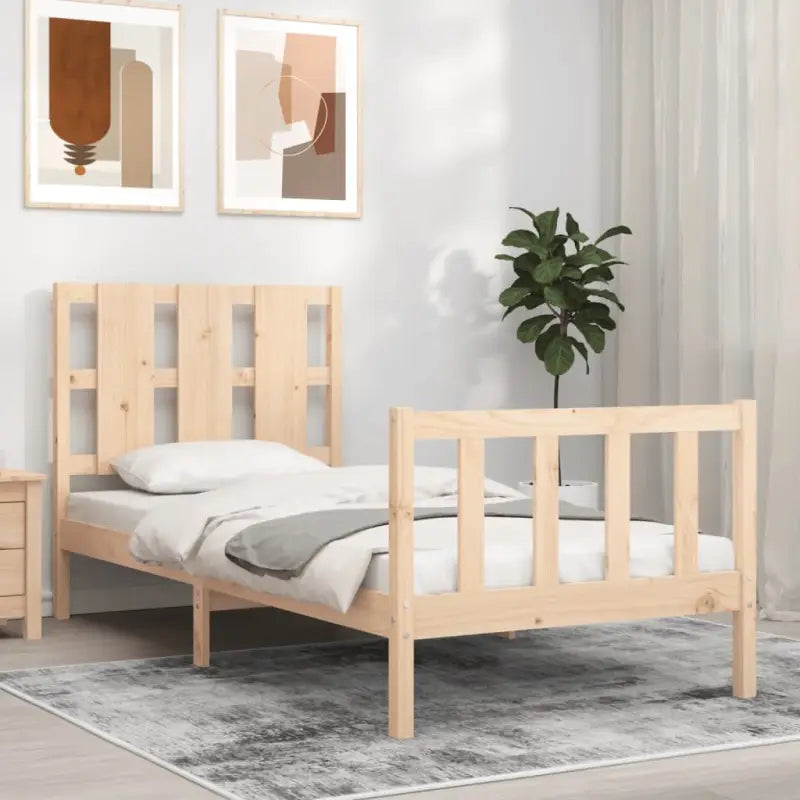 Massief grenenhout bedframe voor een comfortabele en natuurlijke slaapkamer - Naturel / 90 x 200 cm - Bedden & bedframes