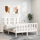 Massief grenenhout bedframe voor een comfortabele en natuurlijke slaapkamer - Wit / 140 x 190 cm - Bedden & bedframes