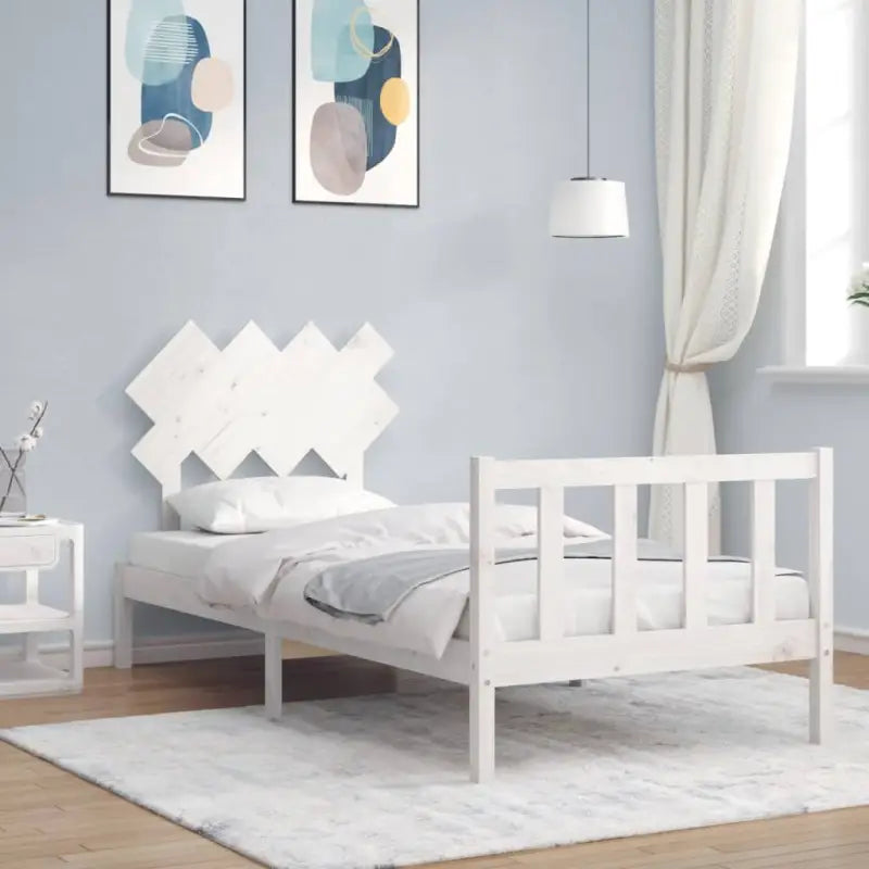 Massief Grenenhout Bedframe voor een comfortabele en stijlvolle slaapkamer - Wit / 90 x 190 cm - Bedden & bedframes