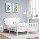 Massief Grenenhout Bedframe voor een comfortabele en stijlvolle slaapkamer - Wit / 140 x 190 cm - Bedden & bedframes