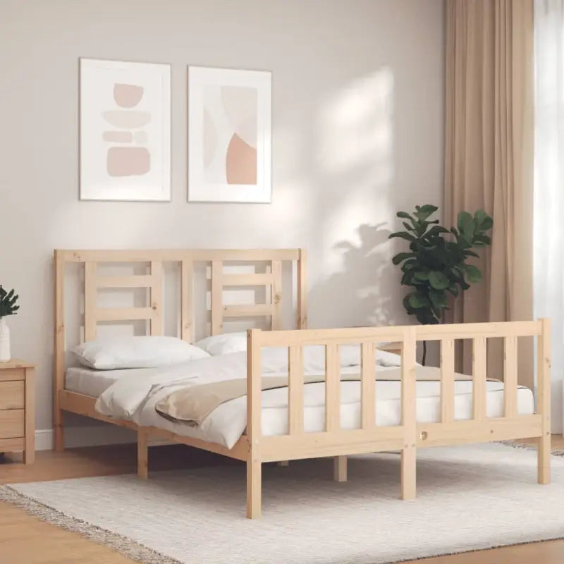 Massief grenenhout bedframe voor een goede nachtrust en natuurlijke uitstraling - Naturel / 140 x 200 cm - Bedden &