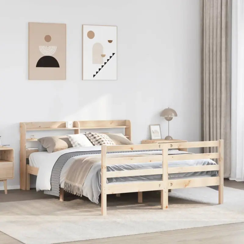 Massief grenenhout bedframe voor een goede nachtrust en natuurlijke uitstraling - Naturel / 135 x 190 cm - Bedden &