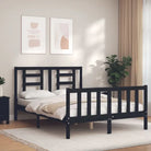 Massief grenenhout bedframe voor een goede nachtrust en natuurlijke uitstraling - Zwart / 135 x 190 cm - Bedden &