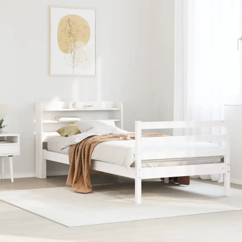 Massief grenenhout bedframe voor een goede nachtrust en natuurlijke uitstraling - Wit / 100 x 200 cm - Bedden &