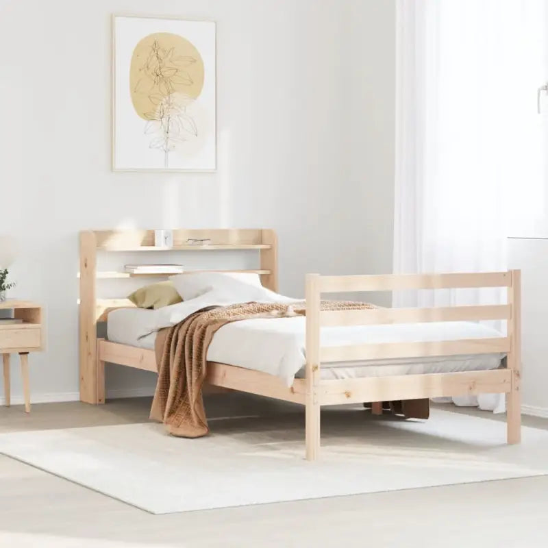 Massief grenenhout bedframe voor een goede nachtrust en natuurlijke uitstraling - Naturel / 75 x 190 cm - Bedden &