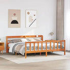 Massief Grenenhout bedframe voor een goede nachtrust en natuurlijke uitstraling - Wasbruin / 200 x 200 cm - Bedden &
