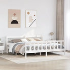 Massief Grenenhout bedframe voor een goede nachtrust en natuurlijke uitstraling - Wit / 200 x 200 cm - Bedden &