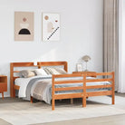 Massief grenenhout bedframe voor een goede nachtrust en natuurlijke uitstraling - Wasbruin / 140 x 190 cm - Bedden &