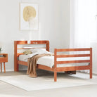 Massief grenenhout bedframe voor een goede nachtrust en natuurlijke uitstraling - Wasbruin / 90 x 200 cm - Bedden &