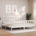 Massief grenenhout bedframe voor een goede nachtrust en natuurlijke uitstraling - Wit / 180 x 200 cm - Bedden &