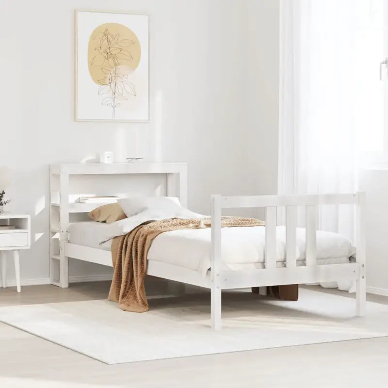 Massief grenenhout bedframe voor een goede nachtrust en natuurlijke stijl - Wit / 100 x 200 cm - Bedden & bedframes