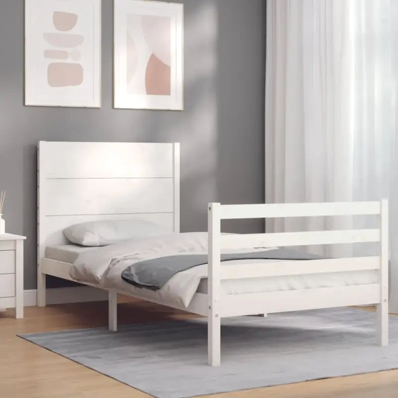 Massief grenenhout bedframe voor een goede nachtrust en stijlvol interieur - Wit / 100 x 200 cm - Bedden & bedframes