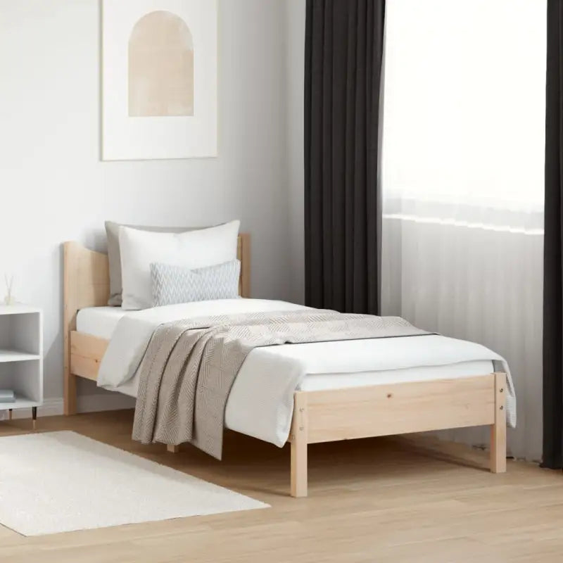 Massief grenenhout bedframe voor een moderne slaapkamer en uitstekende ondersteuning - Naturel / 90 x 190 cm - Bedden &