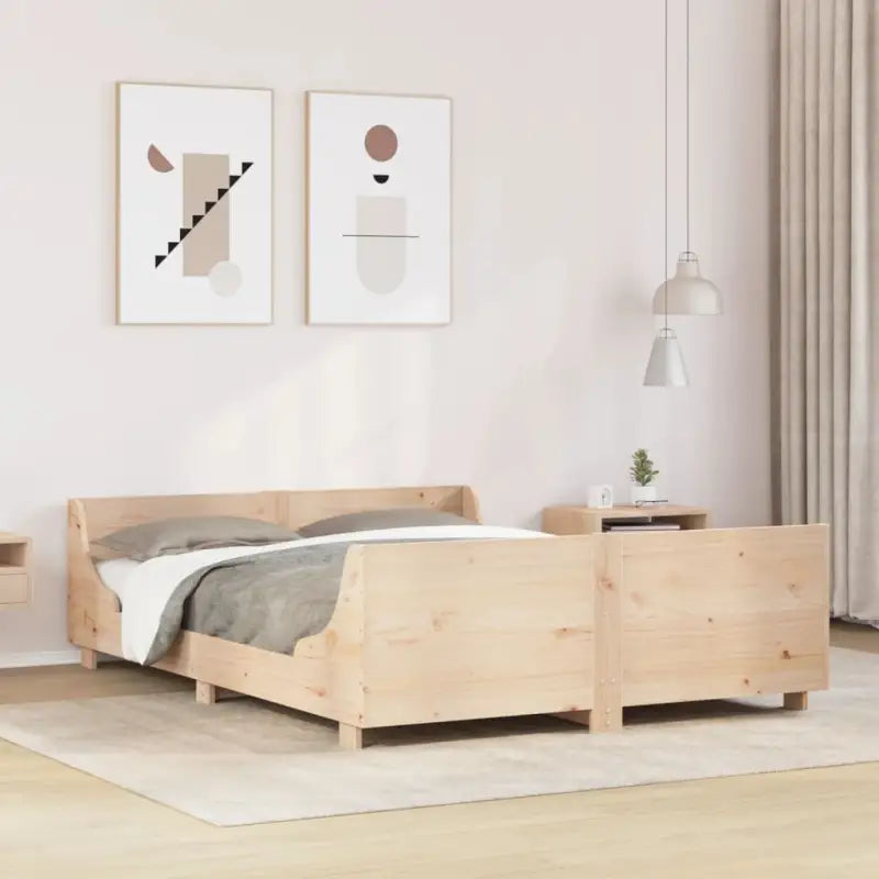 Massief grenenhout bedframe voor een moderne slaapkamer uitstraling - Naturel / 120 x 190 cm - Bedden & bedframes