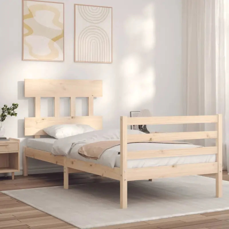 Massief Grenenhout Bedframe voor een Natuurlijke en Comfortabele Slaapruimte - Naturel / 100 x 200 cm / Laag - Bedden &