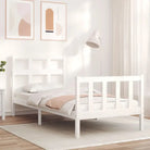 Massief Grenenhout Bedframe voor een Natuurlijke en Comfortabele Slaapruimte - Wit / 90 x 190 cm - Bedden & bedframes