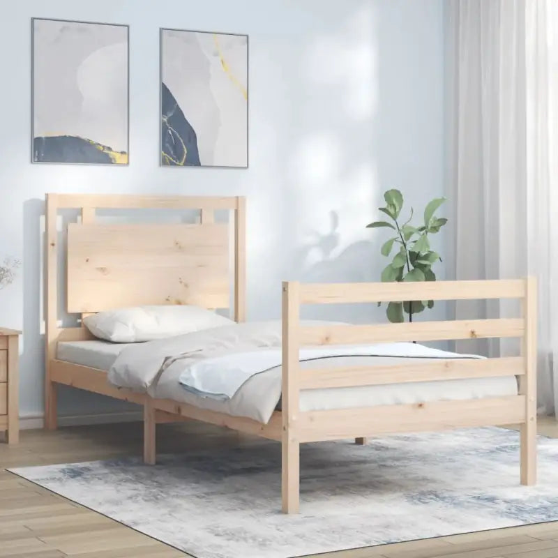 Massief grenenhout bedframe voor een natuurlijke en comfortabele slaapkamer - Naturel / 100 x 200 cm - Bedden &