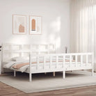 Massief Grenenhout Bedframe voor een Natuurlijke en Comfortabele Slaapruimte - Wit / 200 x 200 cm - Bedden & bedframes