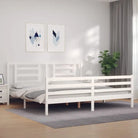 Massief Grenenhout Bedframe voor een Natuurlijke en Decoratieve Slaapkamer - Wit / 200 x 200 cm - Bedden & bedframes