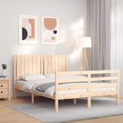 Massief Grenenhout Bedframe voor een Natuurlijke en Decoratieve Slaapruimte - Naturel / 135 x 190 cm - Bedden &