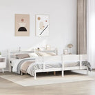 Massief Grenenhout Bedframe voor een Natuurlijke en Decoratieve Slaapkamer - Wit / 200 x 200 cm - Bedden & bedframes