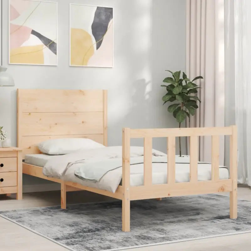 Massief Grenenhout Bedframe voor een Natuurlijke en Stevige Slaapplek - Naturel / 90 x 200 cm - Bedden & bedframes