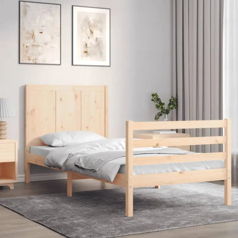 Massief Grenenhout Bedframe voor een Praktisch en Natuurlijk Interieur - Naturel / 75 x 190 cm - Bedden & bedframes