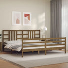 Massief grenenhout bedframe voor een stabiele en natuurlijke uitstraling - Honingbruin / 200 x 200 cm - Bedden &