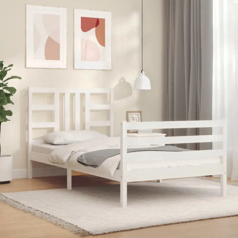 Massief grenenhout bedframe voor een stabiele en natuurlijke uitstraling - Wit / 100 x 200 cm - Bedden & bedframes