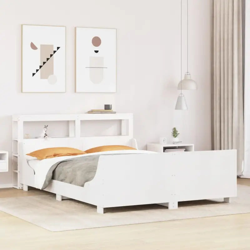 Massief Grenenhout Bedframe voor een Stevige en Duurzame Nachtrust - Wit / 160 x 200 cm - Bedden & bedframes