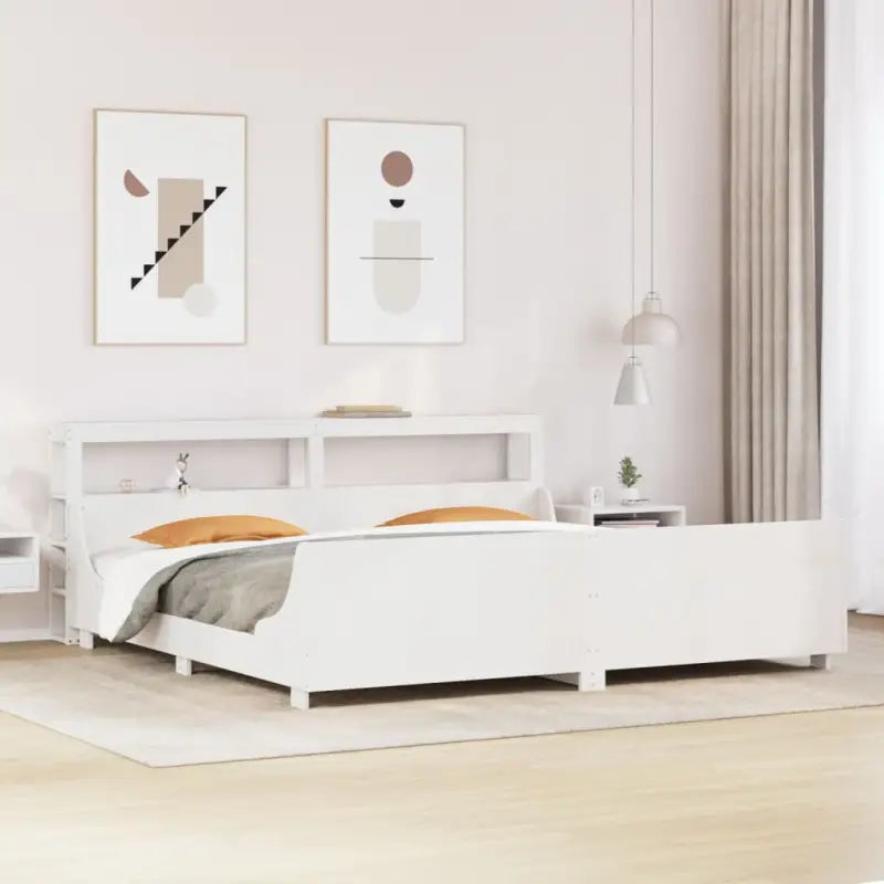 Massief Grenenhout Bedframe voor een Stevige en Duurzame Nachtrust - Wit / 200 x 200 cm - Bedden & bedframes