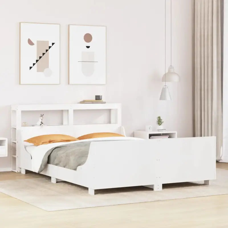 Massief Grenenhout Bedframe voor een Stevige en Duurzame Nachtrust - Wit / 140 x 200 cm - Bedden & bedframes