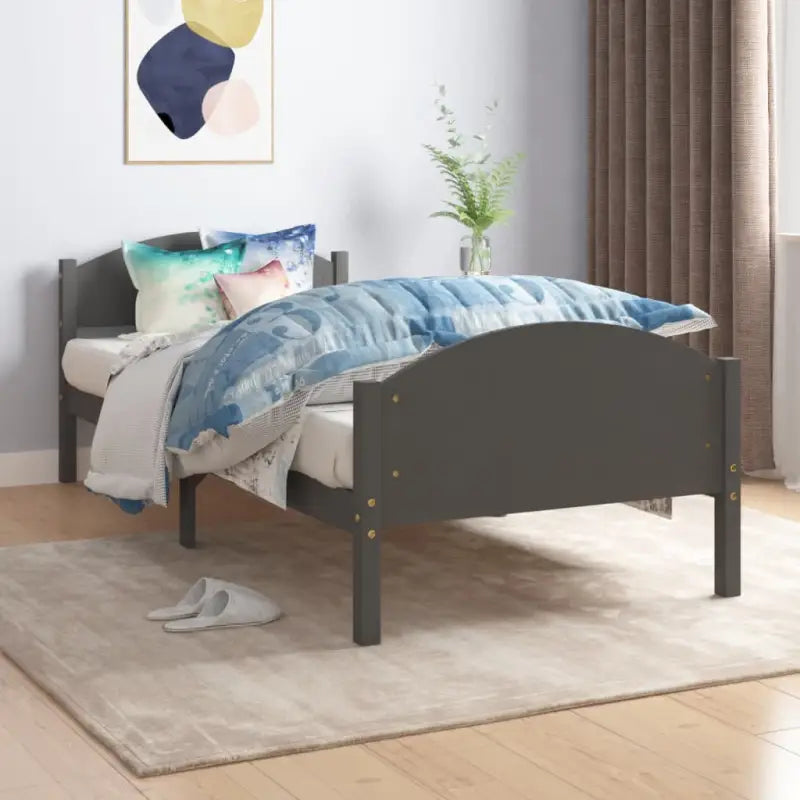 Massief grenenhout bedframe voor stevige en duurzame nachtrust - Donkergrijs / 100 x 200 cm - Bedden & bedframes