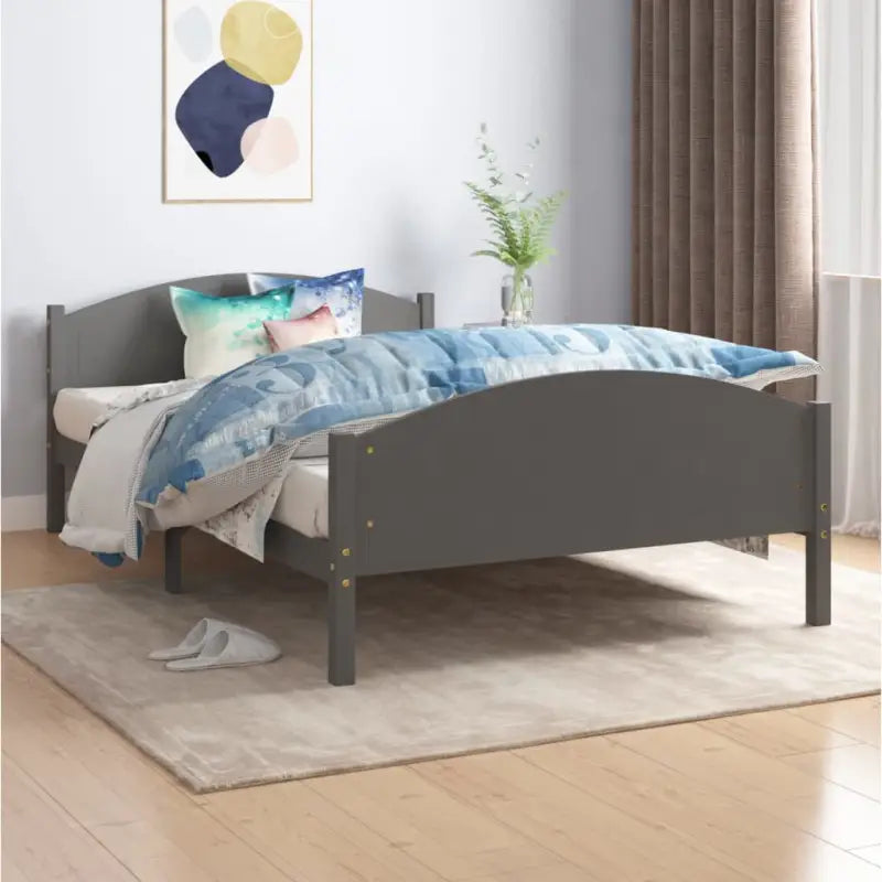 Massief grenenhout bedframe voor stevige en duurzame nachtrust - Donkergrijs / 120 x 200 cm - Bedden & bedframes
