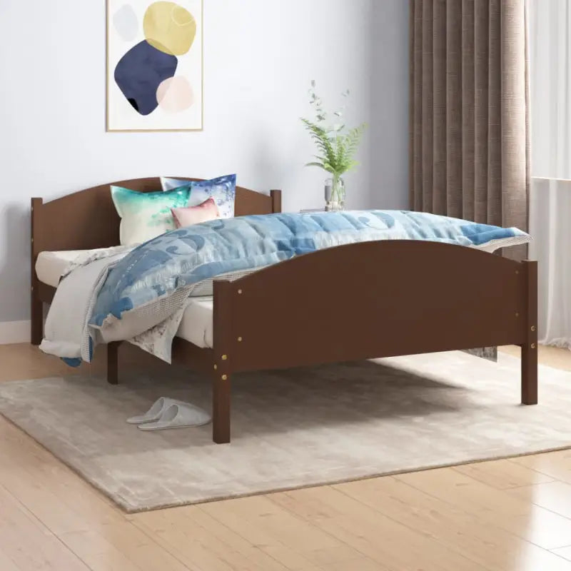 Massief grenenhout bedframe voor stevige en duurzame nachtrust - Donkerbruin / 120 x 200 cm - Bedden & bedframes