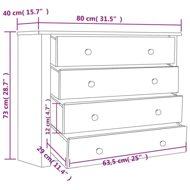 Massief Grenenhout Bijzetkast voor Decoratie en Praktisch Gebruik - Dressoirs & buffetkasten