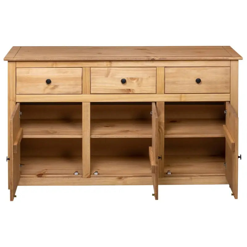 Massief grenenhout dressoir met 3 laden en opbergruimte - Dressoirs & buffetkasten