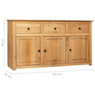 Massief grenenhout dressoir met 3 laden en opbergruimte - Dressoirs & buffetkasten
