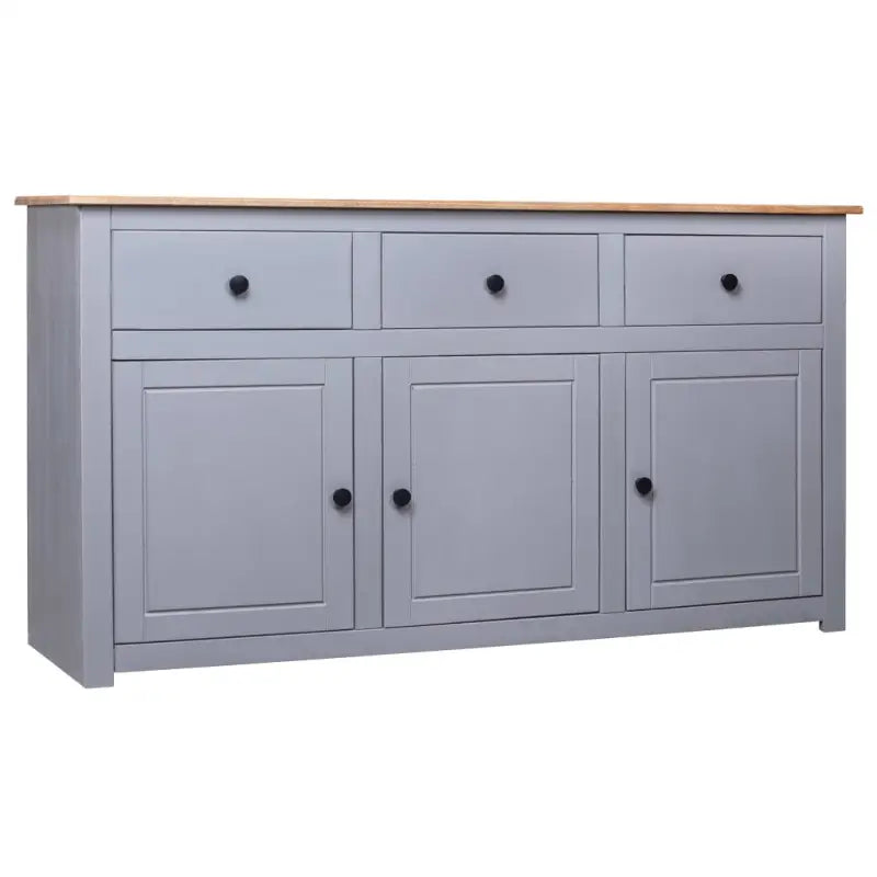 Massief grenenhout dressoir met 3 laden en opbergruimte - Grijs / 1 - Dressoirs & buffetkasten