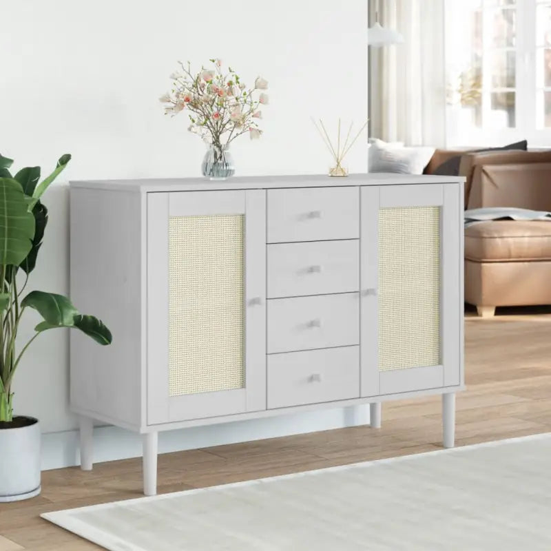 Massief Grenenhout Dressoir met Minimalistische Charme voor Jouw Kamer - Wit / 1 - Dressoirs & buffetkasten
