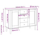 Massief Grenenhout Dressoir met Minimalistische Charme voor Jouw Kamer - Dressoirs & buffetkasten