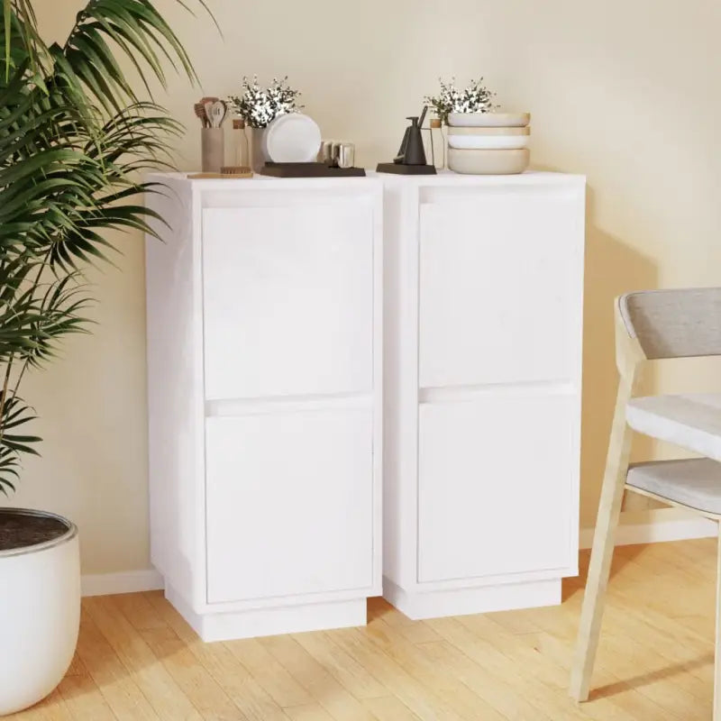 Massief Grenenhout Dressoir voor Praktisch en Decoratief Gebruik - Wit / 2 - Dressoirs & buffetkasten